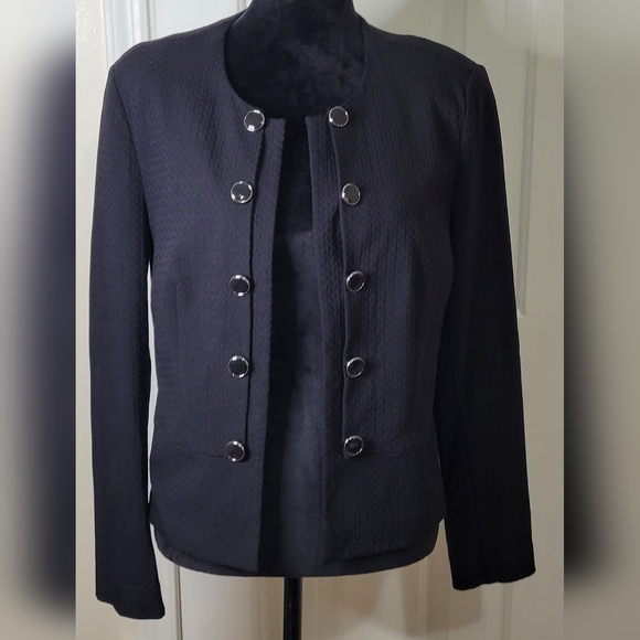 Roz & Ali Jackets & Blazers - Roz and Ali Woman's Military Style Blazer Black Size Large